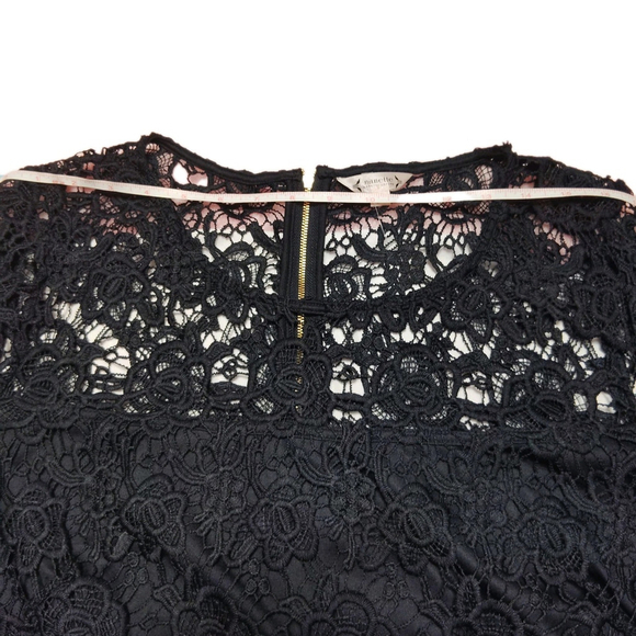 Nanette Lepore Women's Crochet Short Sleeve Dark Navy Blue Lace Top Sz XL - Picture 13 of 15